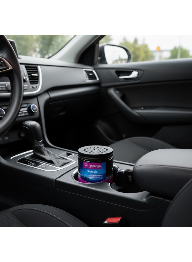 Flamingo Olympic Car Air Freshener New Car Scent Gel Odor Eliminator Natural Essential Oils Non-Toxic Spill-Proof Fragrance for Home Office Kitchen Dashboard Cup Holder Long-Lasting Freshness All-Weather Performance Air Purifier KC-613 - Image 2